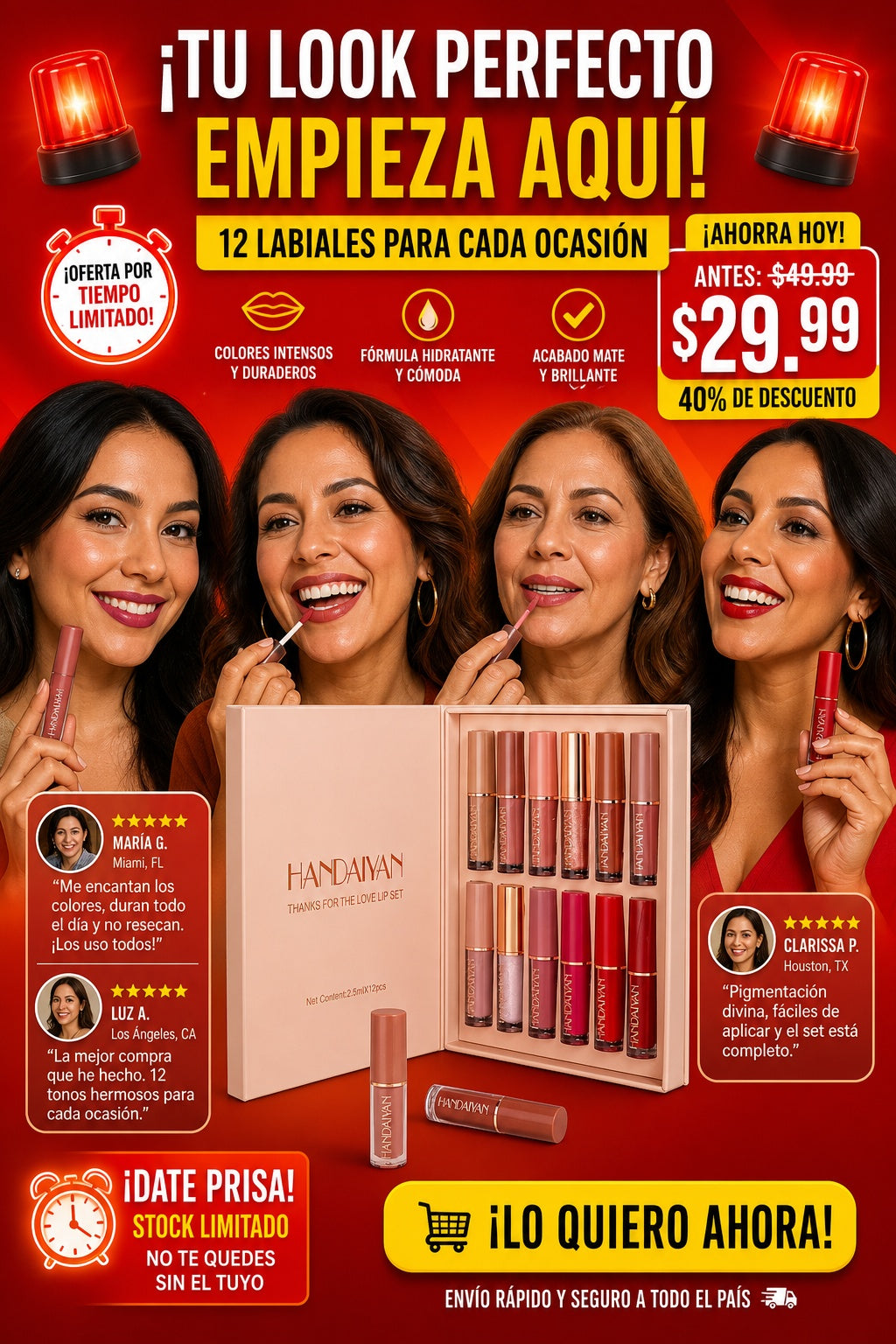 Set De 12 Labiales Handaiyan - imagen 10