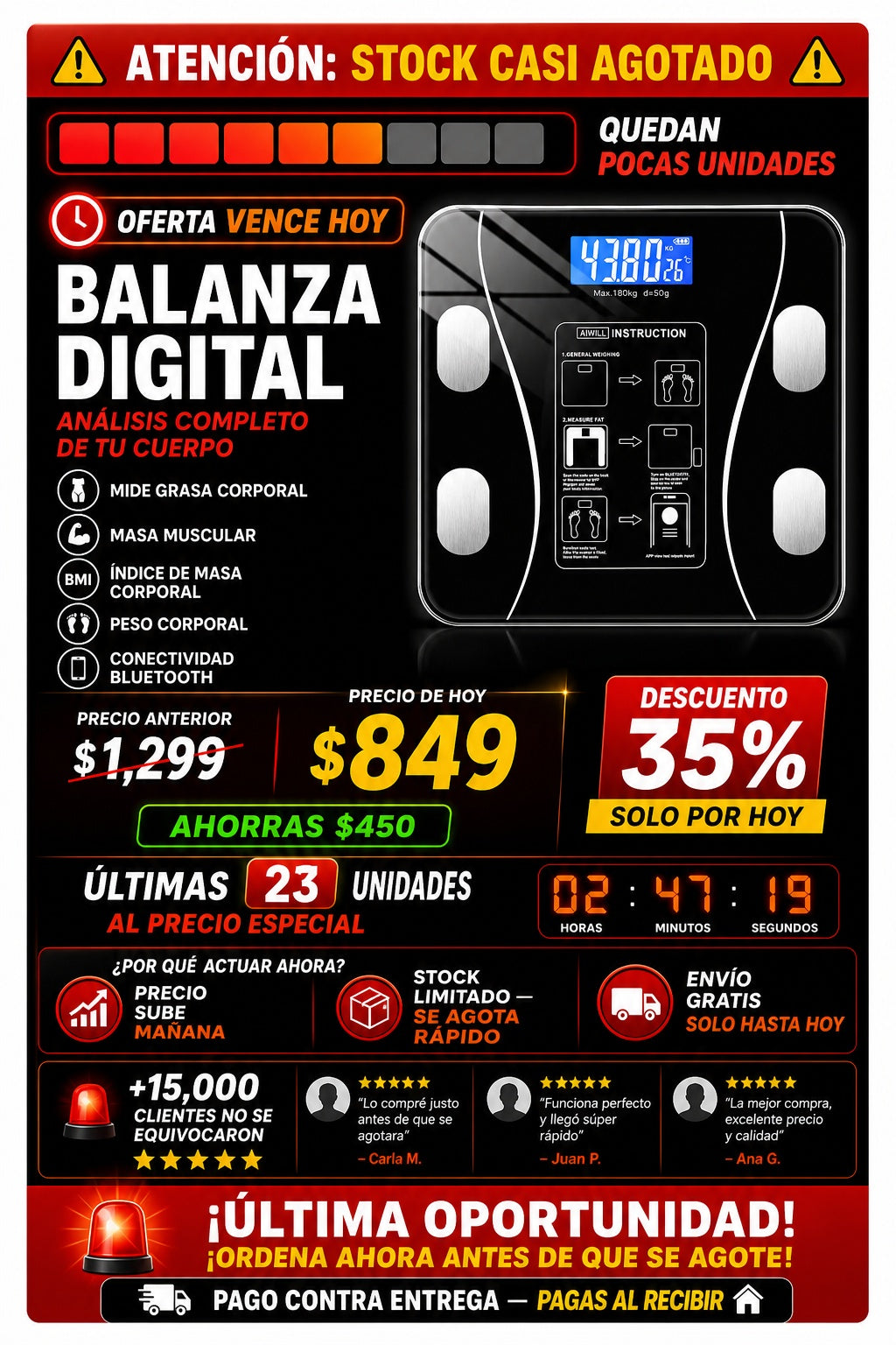Pesa Digital Grasa Corporal - imagen 10