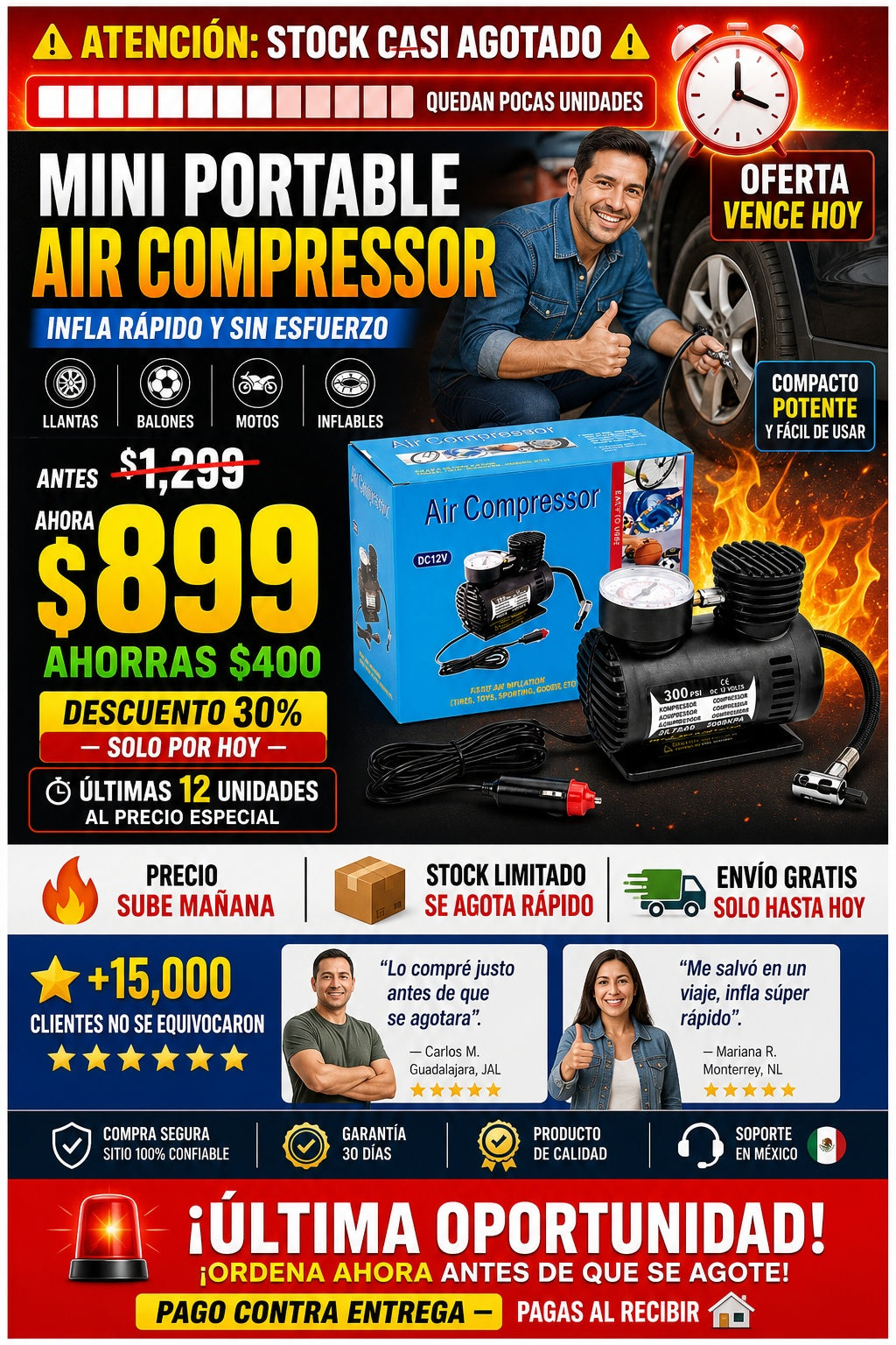 Mini Compresor De Aire Portatil - imagen 10