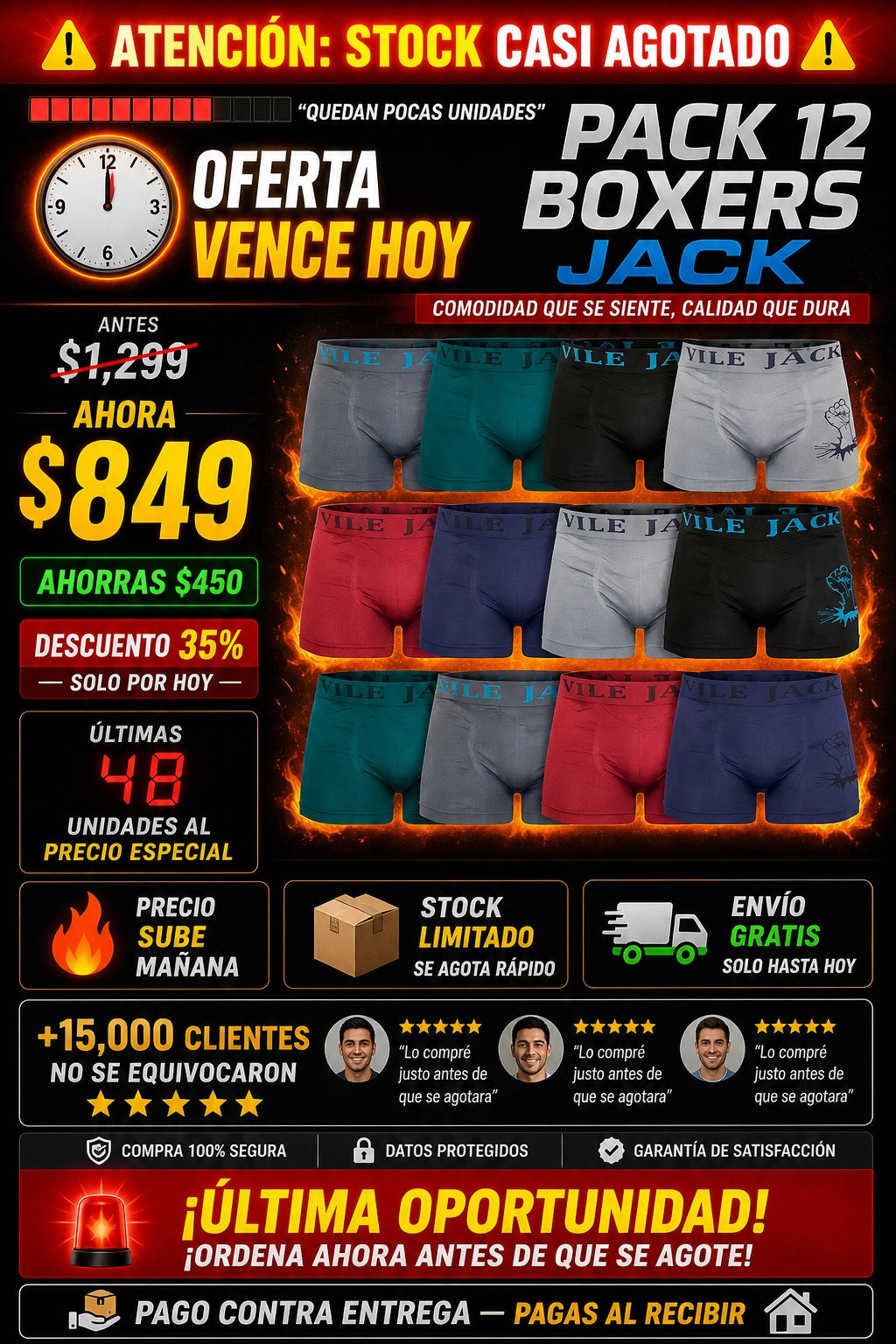 Boxer Caballero Paquete De 12 Pz Microfi paquete de x6 mega oferta de 2x1 en total 12 unidades - imagen 10