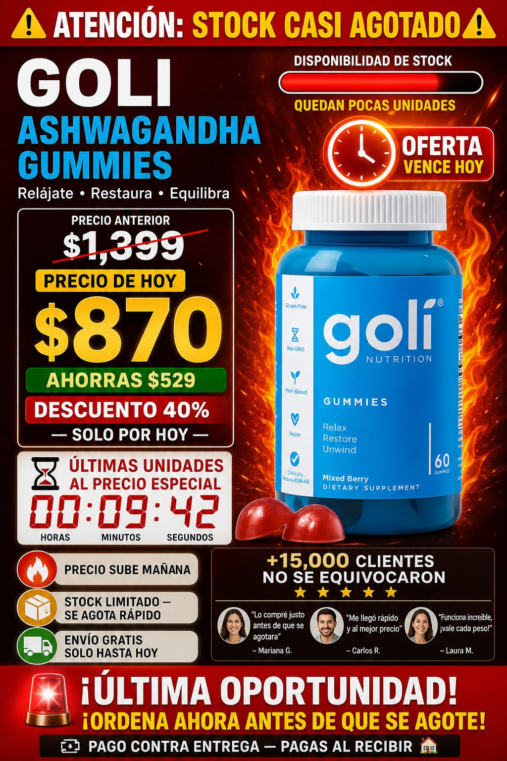 Suplemento Goli Ashwaganda 60 Gomas - imagen 10