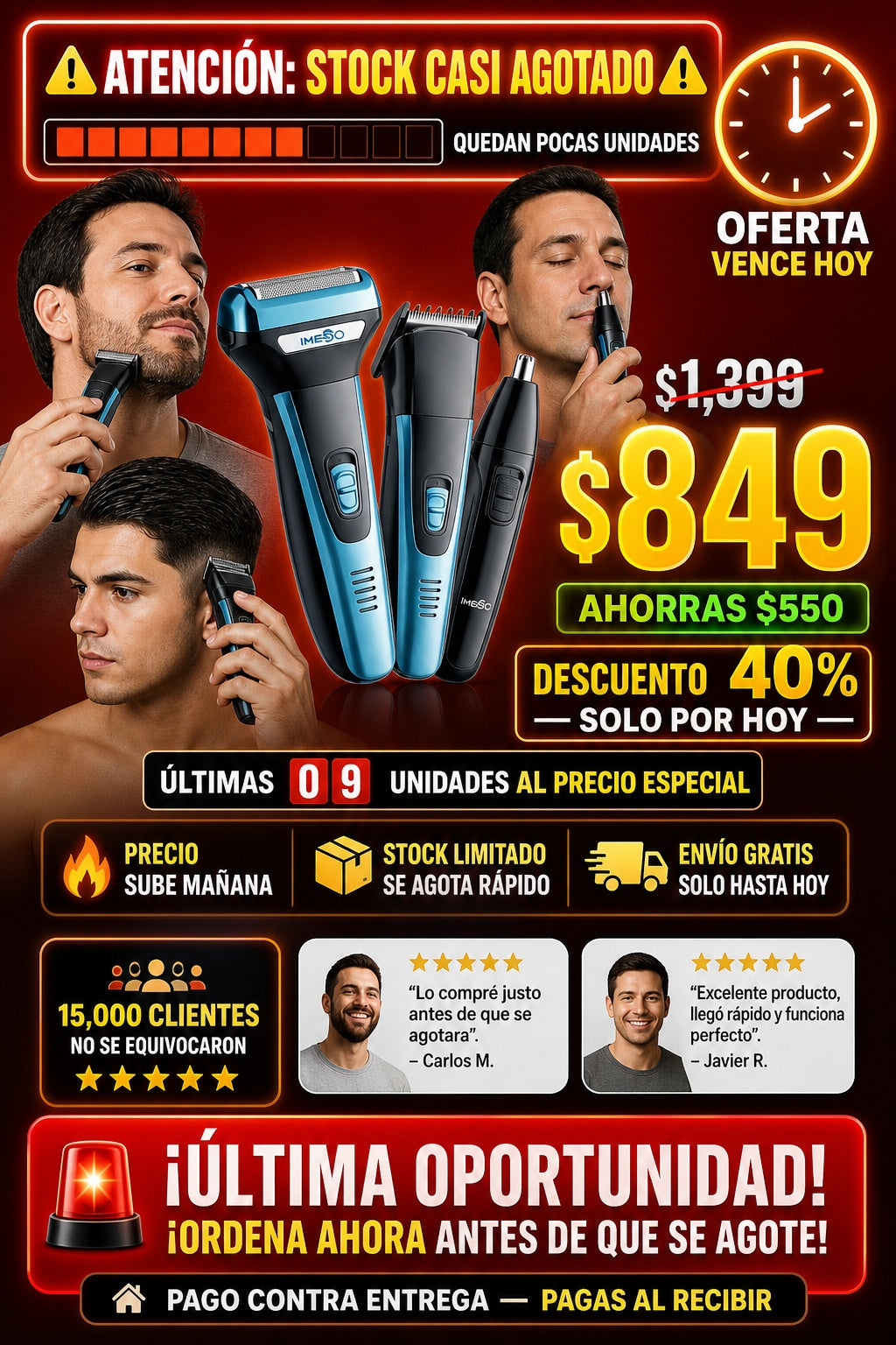 Cortapelos 3 En 1 Cabello Barba Imstdo3 - imagen 10