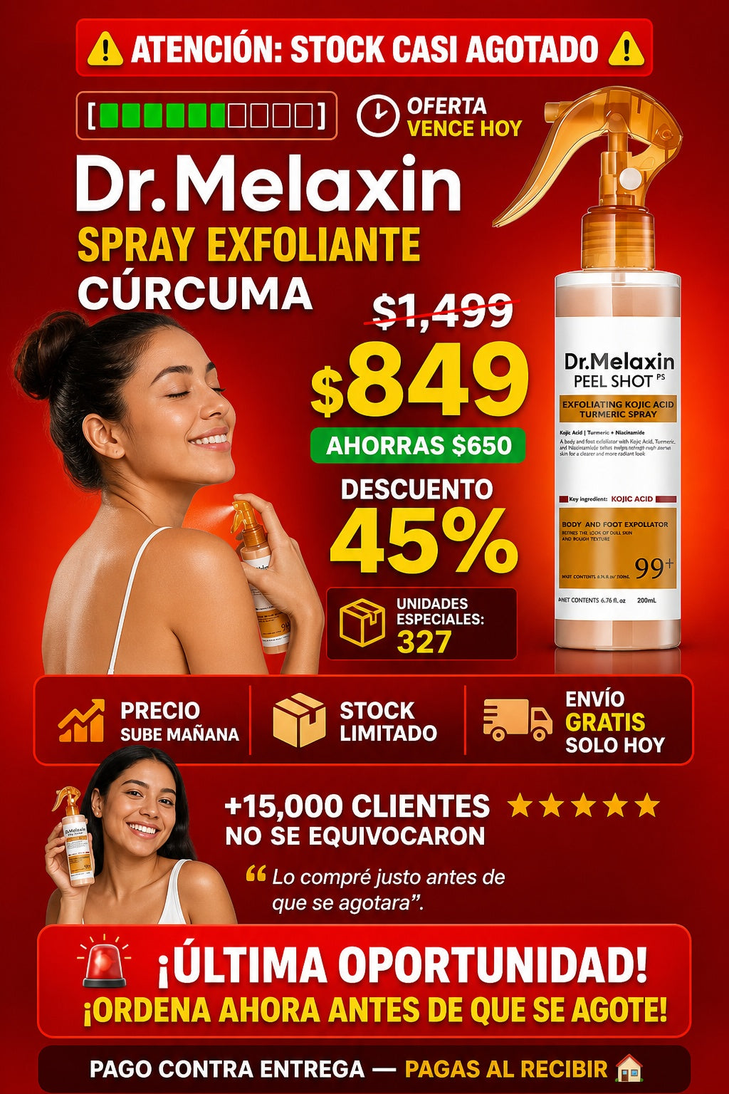 Spray Dr. Melaxin Exfoliante Curcuma - imagen 10