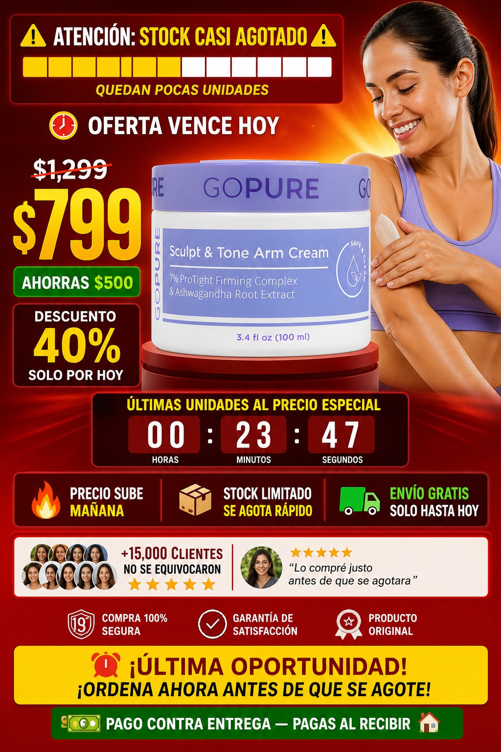 Crema Reafirmante Para Brazo Gopure - imagen 10