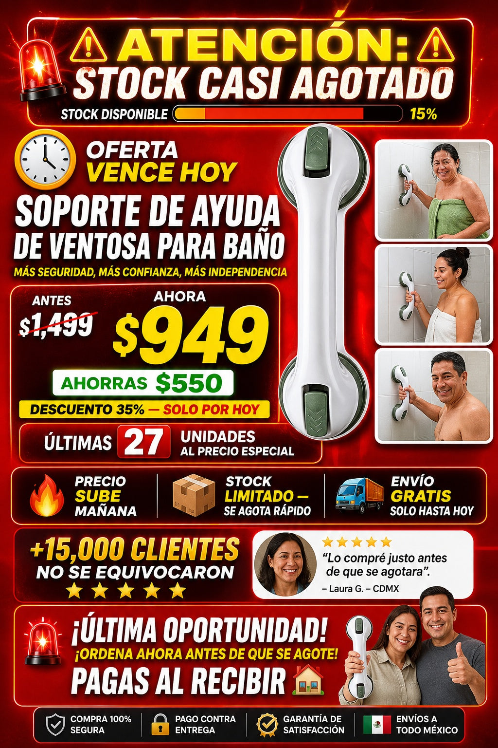 Soporte De Ayuda De Ventosa Para Baño - imagen 10