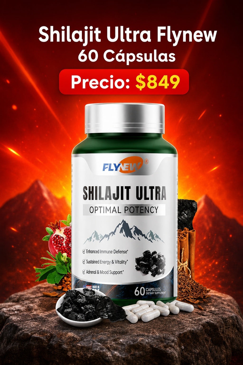 Shilajit Ultra Flynew 60 Capsulas - imagen 10