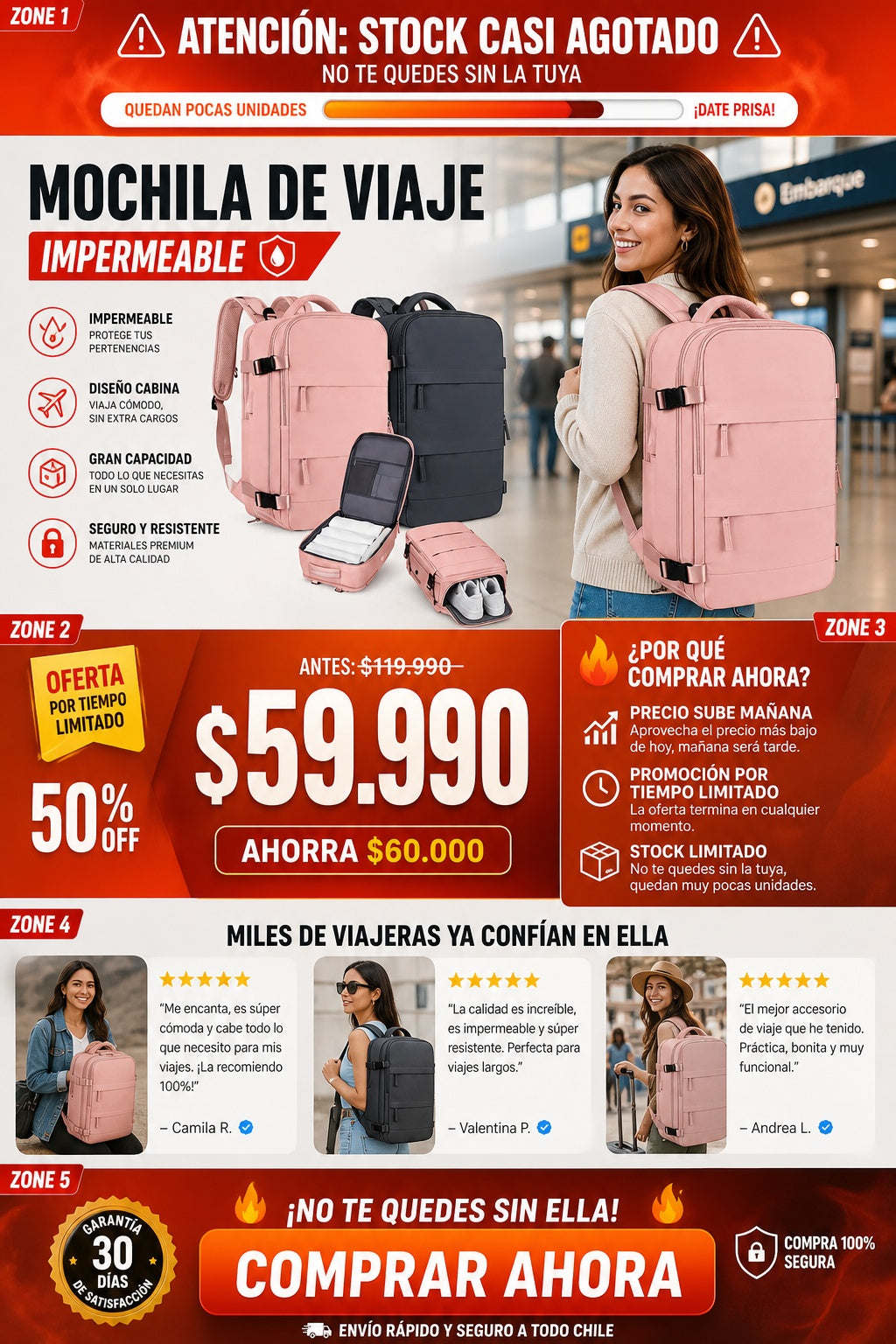 Mochila De Viaje Impermeable - imagen 10
