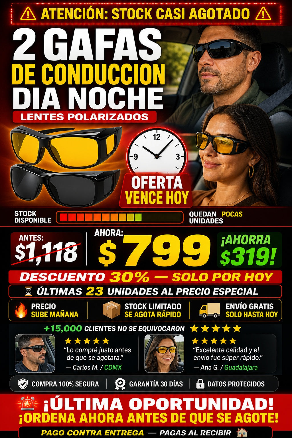 2 Gafas De Conduccion Dia Noche Lentes - imagen 10