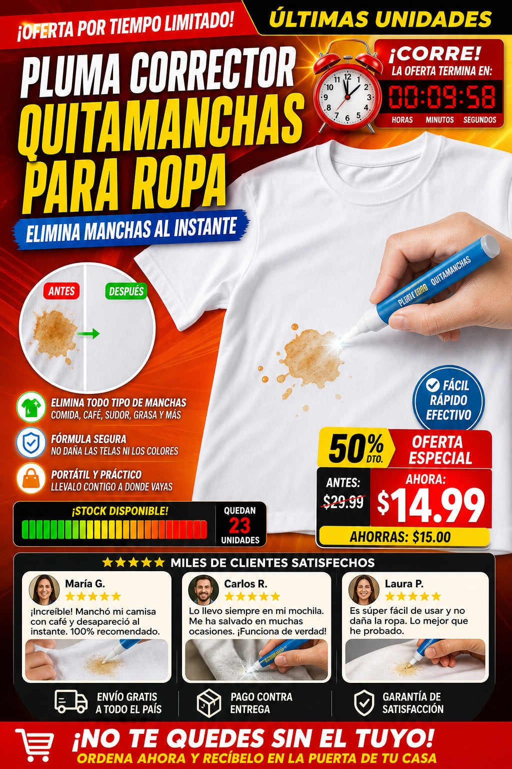 Pluma Corrector Quitamanchas  para ropa - imagen 10