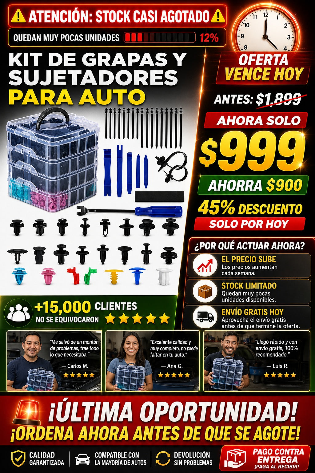 Kit De Grapas Y Sujetadores Para Auto - imagen 10