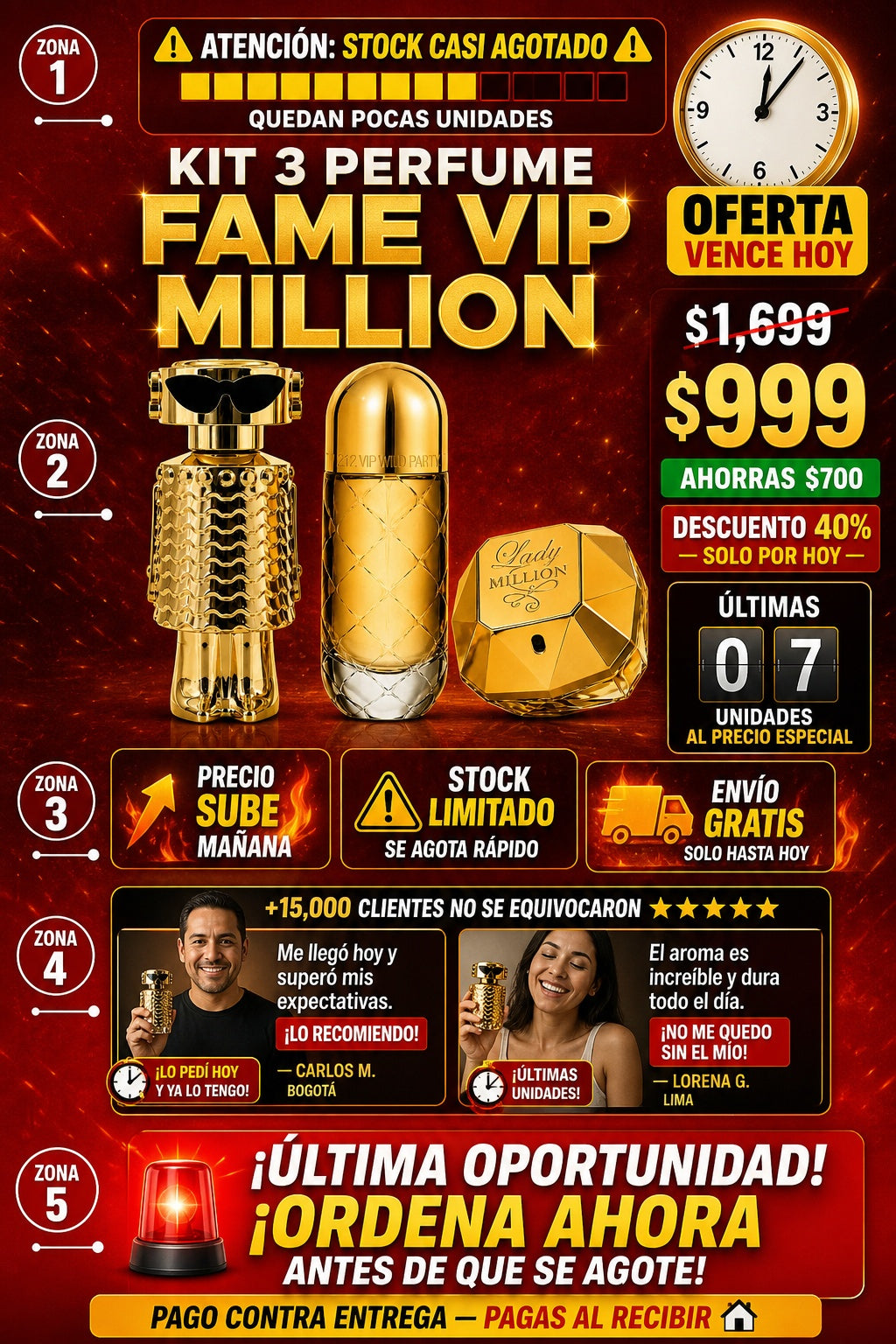 Kit 3 Perfume Fame Vip Million - imagen 10