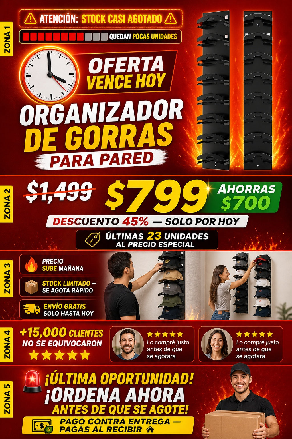 Organizador De Gorras Para Pared - imagen 10