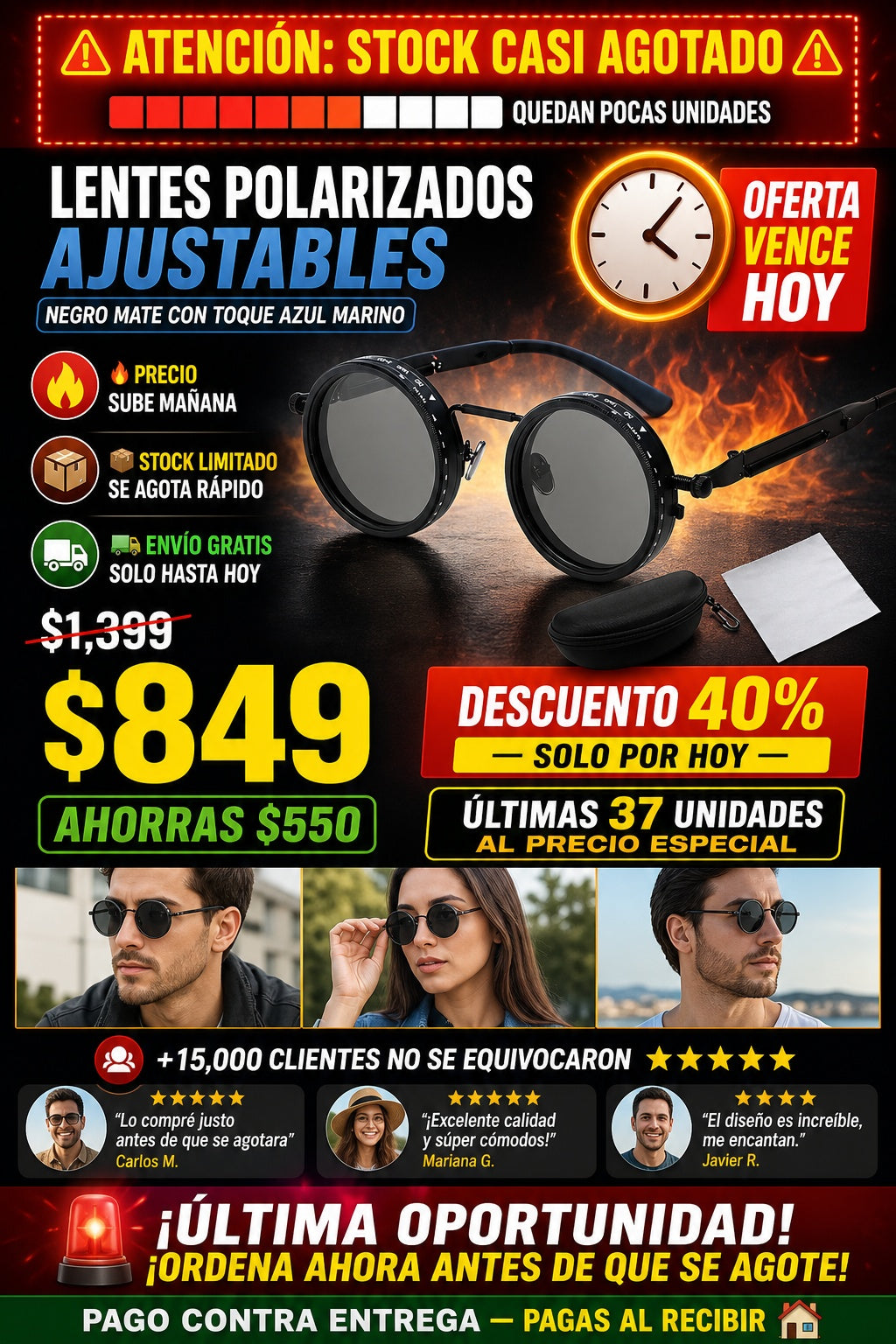 Gafas Lentes Polarizado Ajustable - imagen 10