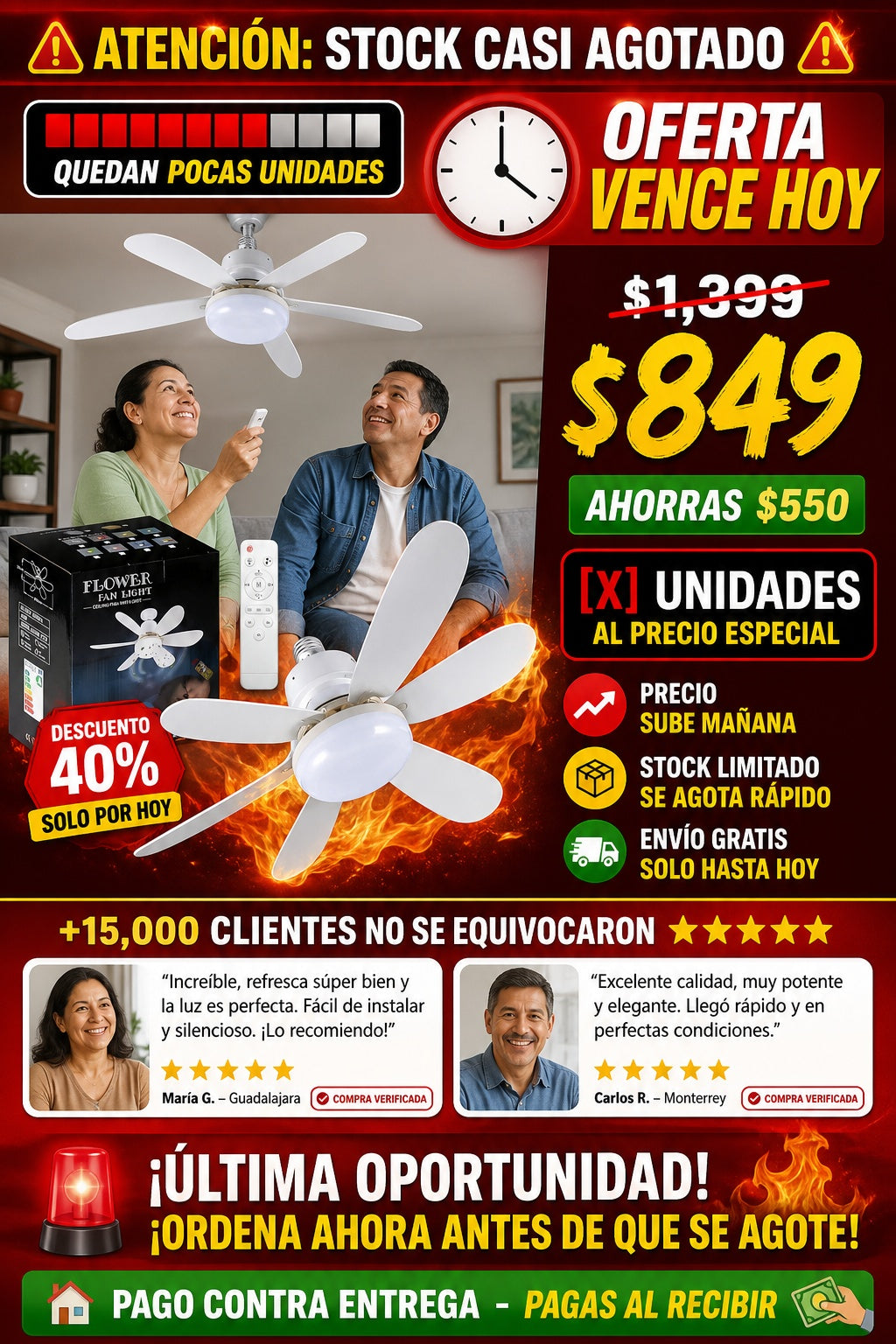 Ventilador De Techo Con Luz - imagen 10