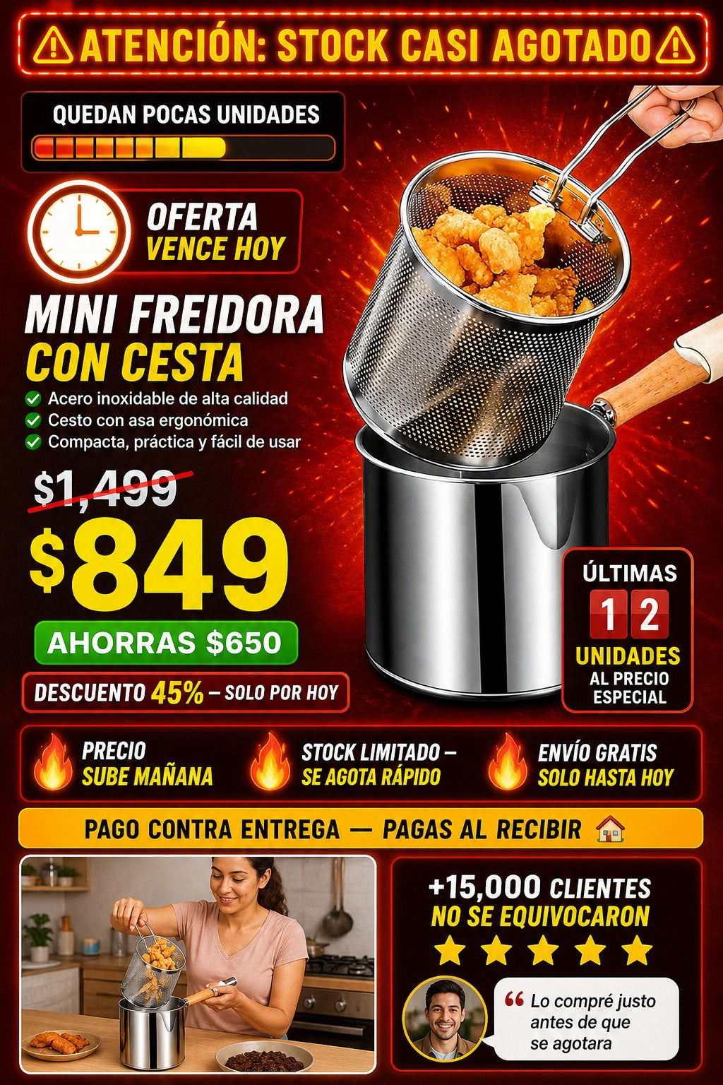 Mini Freidora Con Canasta - imagen 10