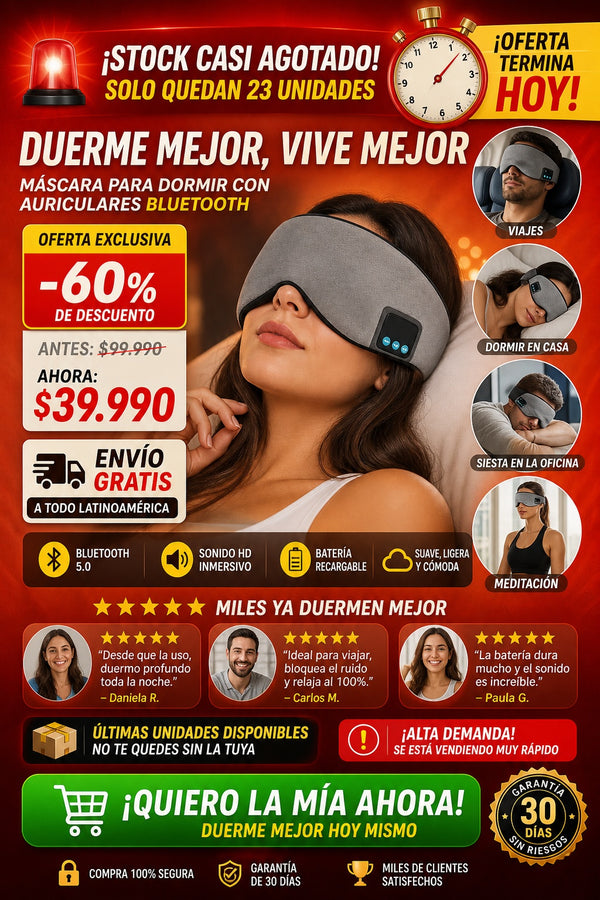 Mascara Para Dormir Con Auriculares Blue - imagen 10