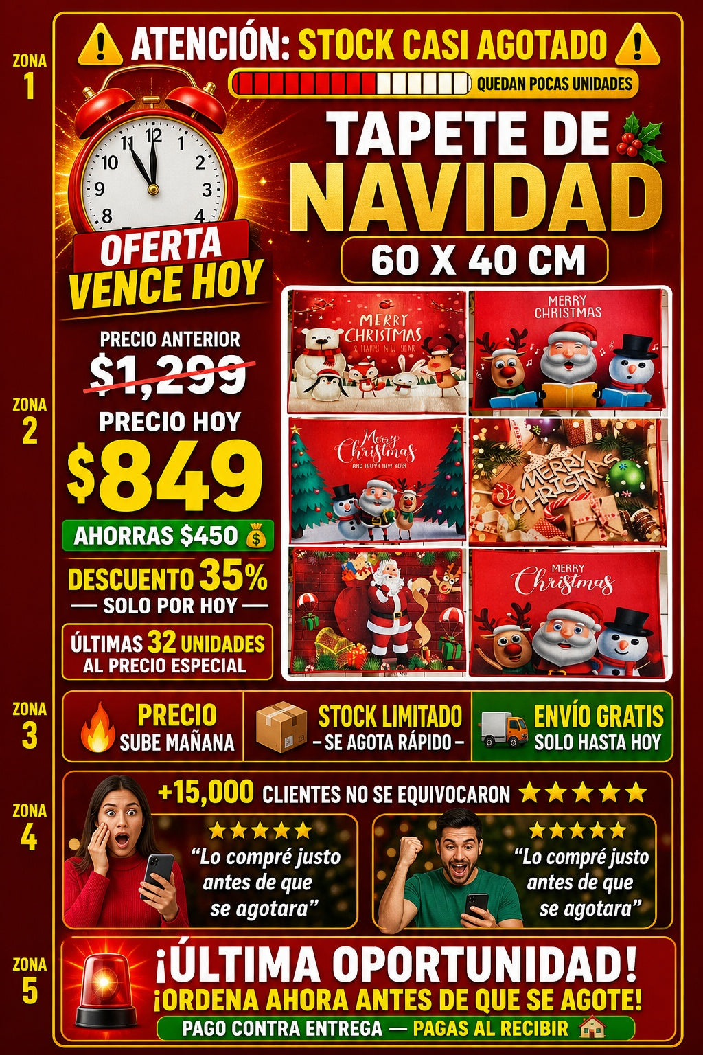 Tapete De Navidad 60 X 40 Cm - imagen 10