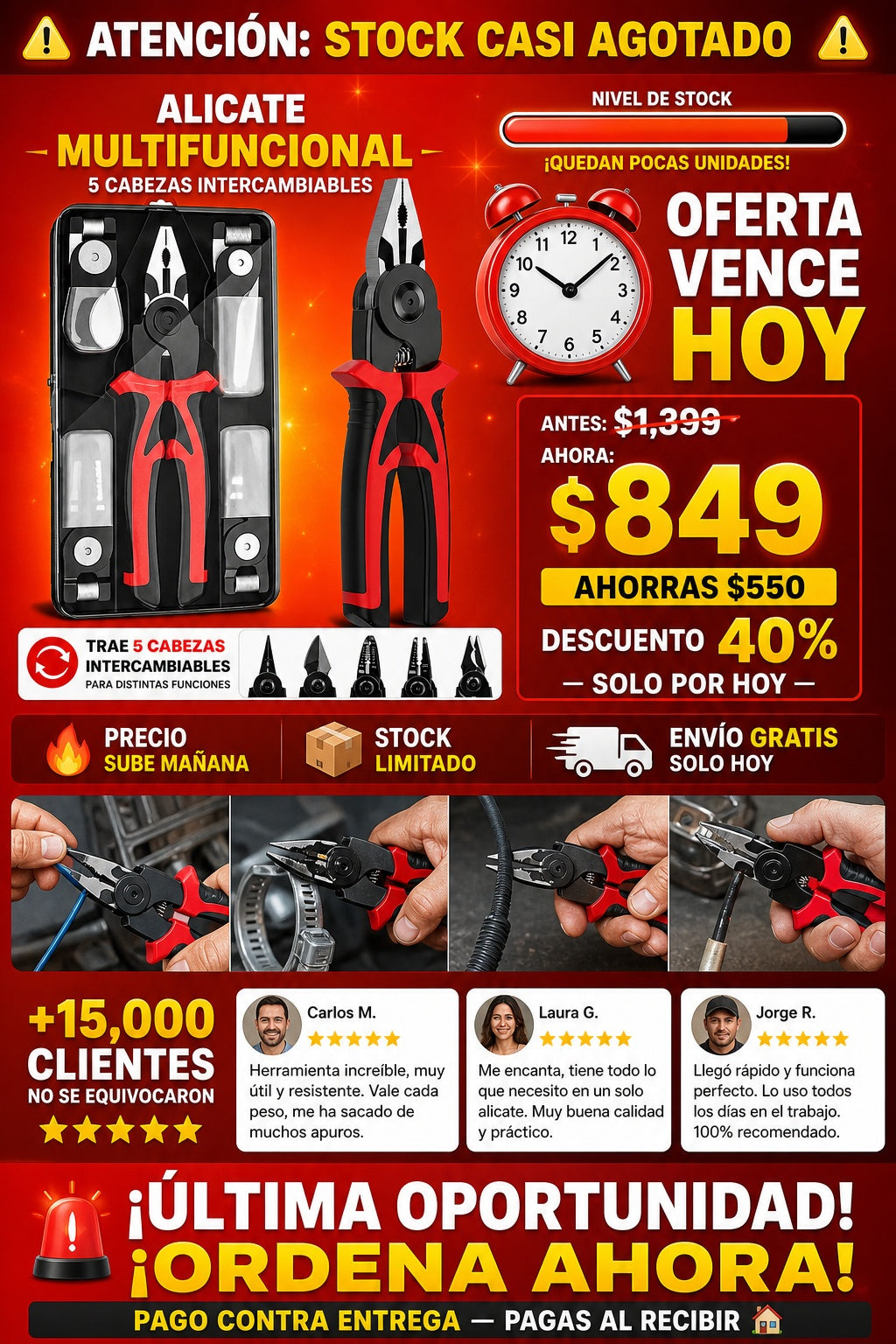 Alicate Multifuncional 5 Cabezas Interca - imagen 10