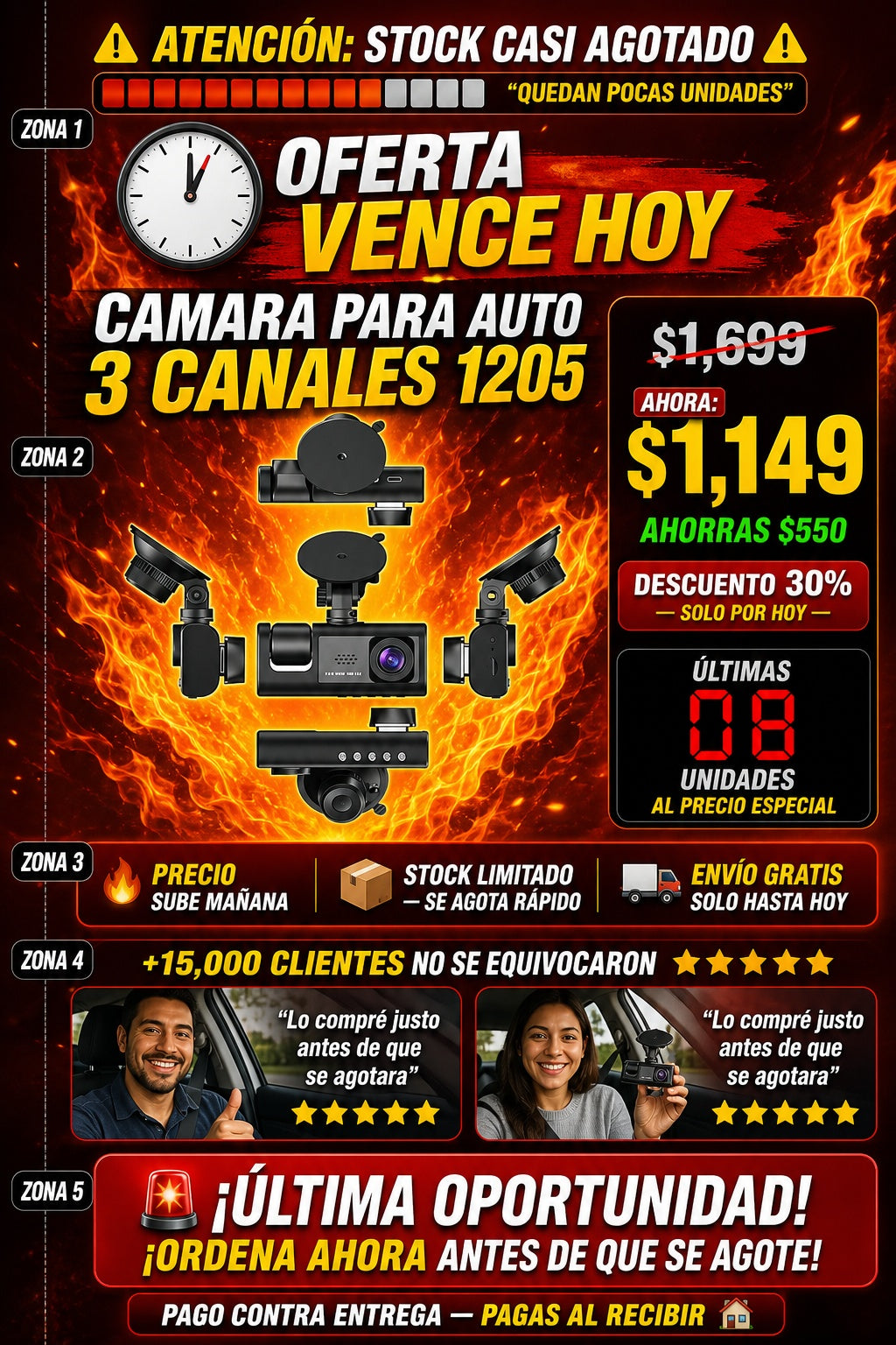 Camara Para Auto 3 Canales 1205 - imagen 10