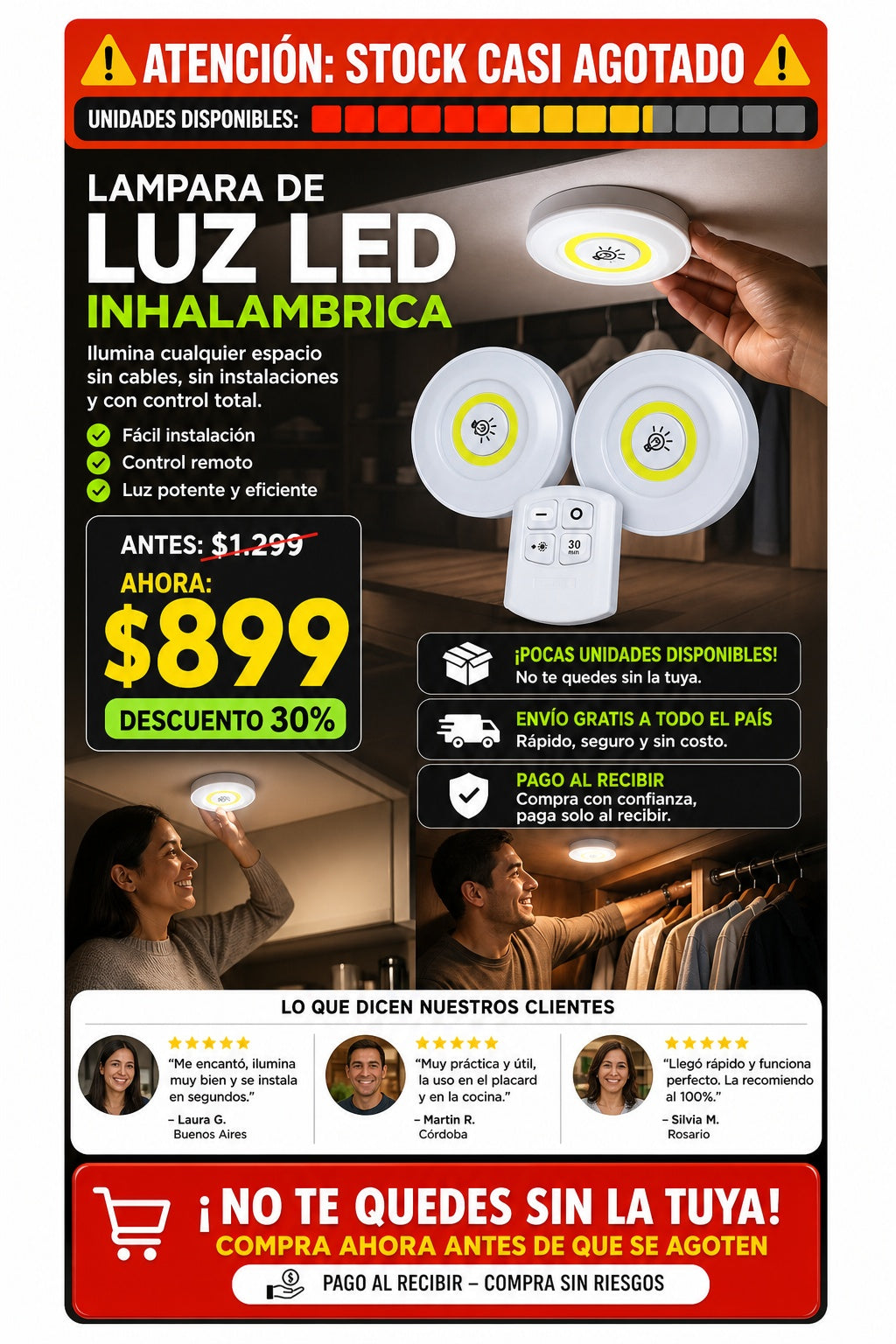 Lampara De Luz Led Inhalambrica - imagen 10