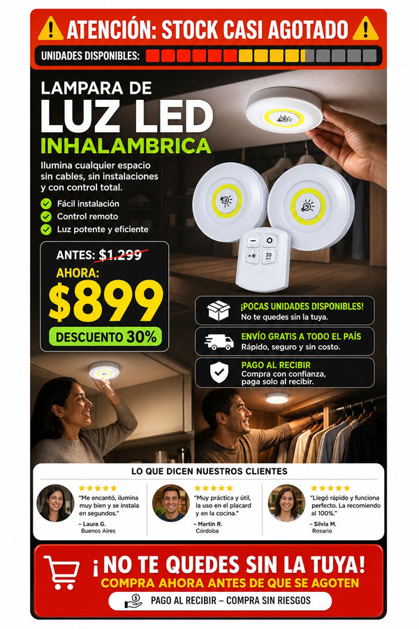 Lampara De Luz Led Inhalambrica - imagen 10