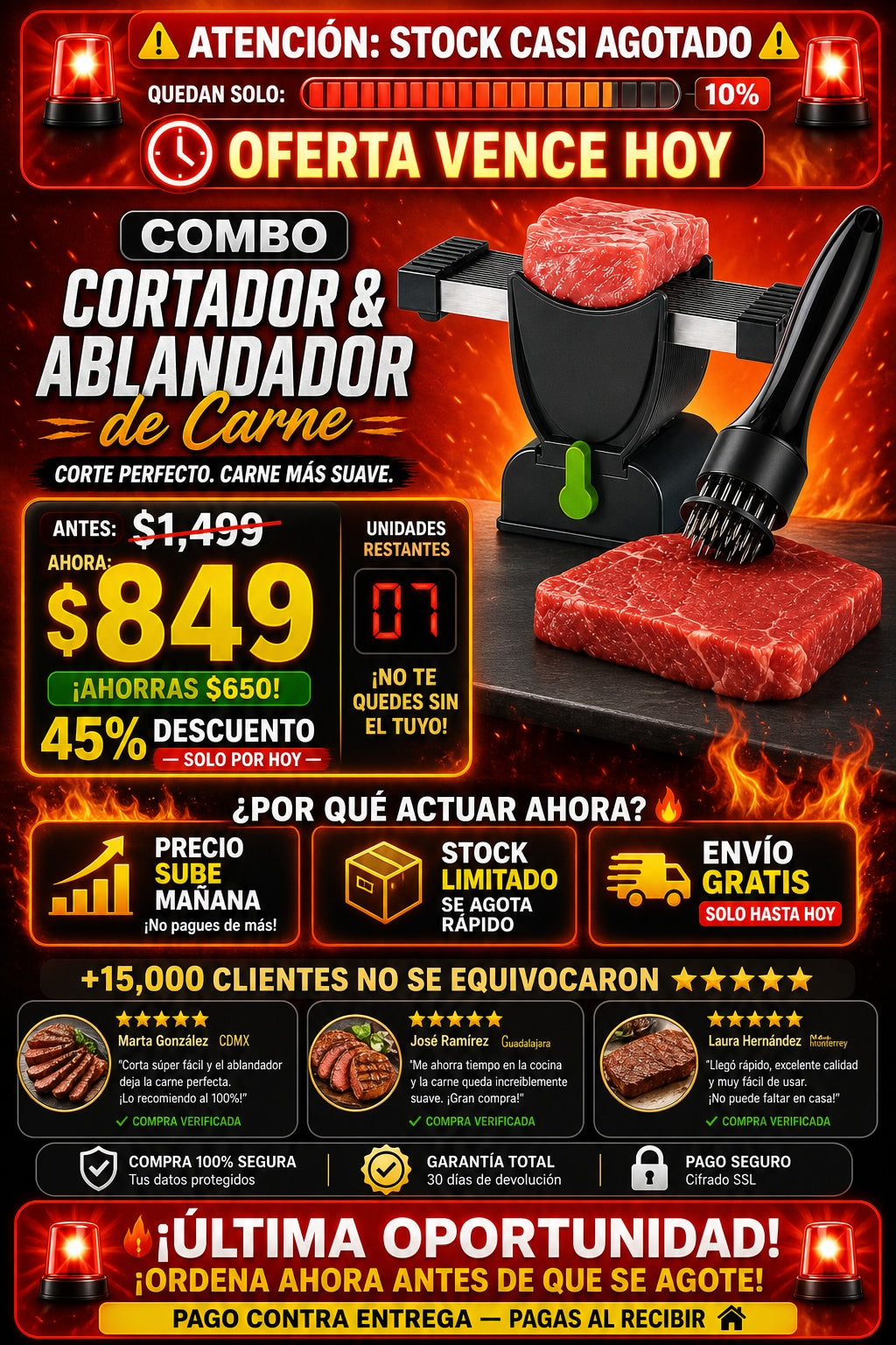 Cortador De Carne Y Ablandador De Carne super combo - imagen 10